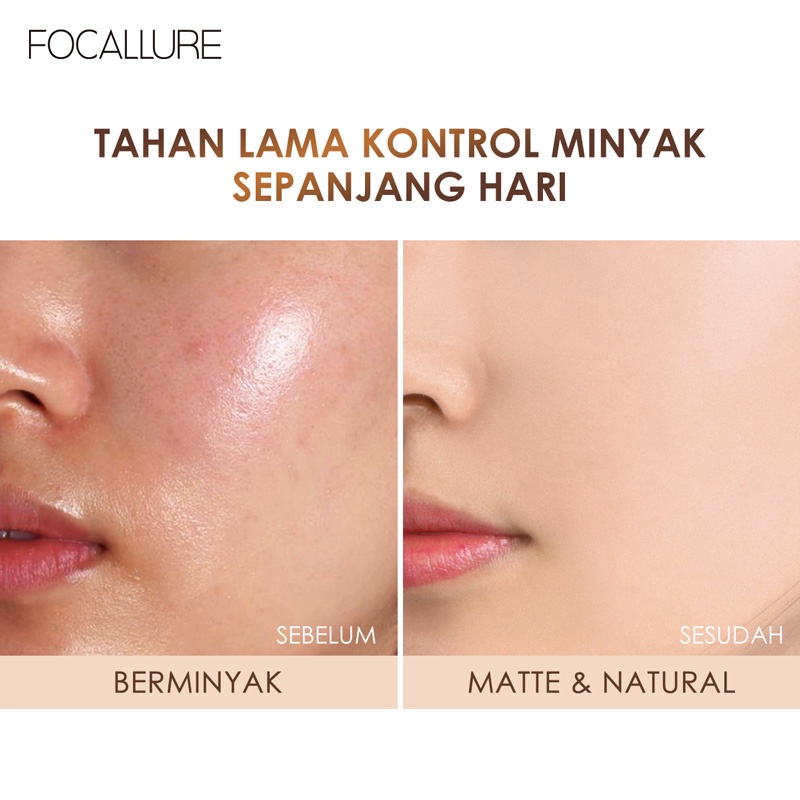 NIK - FOCALLURE Cover Matte Longlasting Cushion Foundation FA162 | oil control &amp; Last 12 hours BB cream | BPOM ORIGINAL