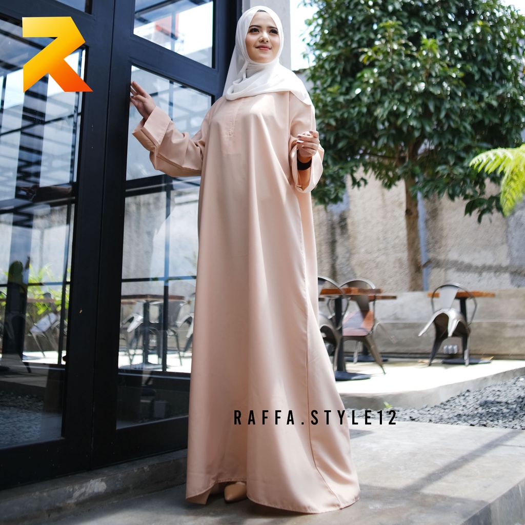 (BISA COD) ABAYA POLOS TURKI OVERSIZE / GAMIS KAJIAN WANITA UKURAN S M L XL XXL