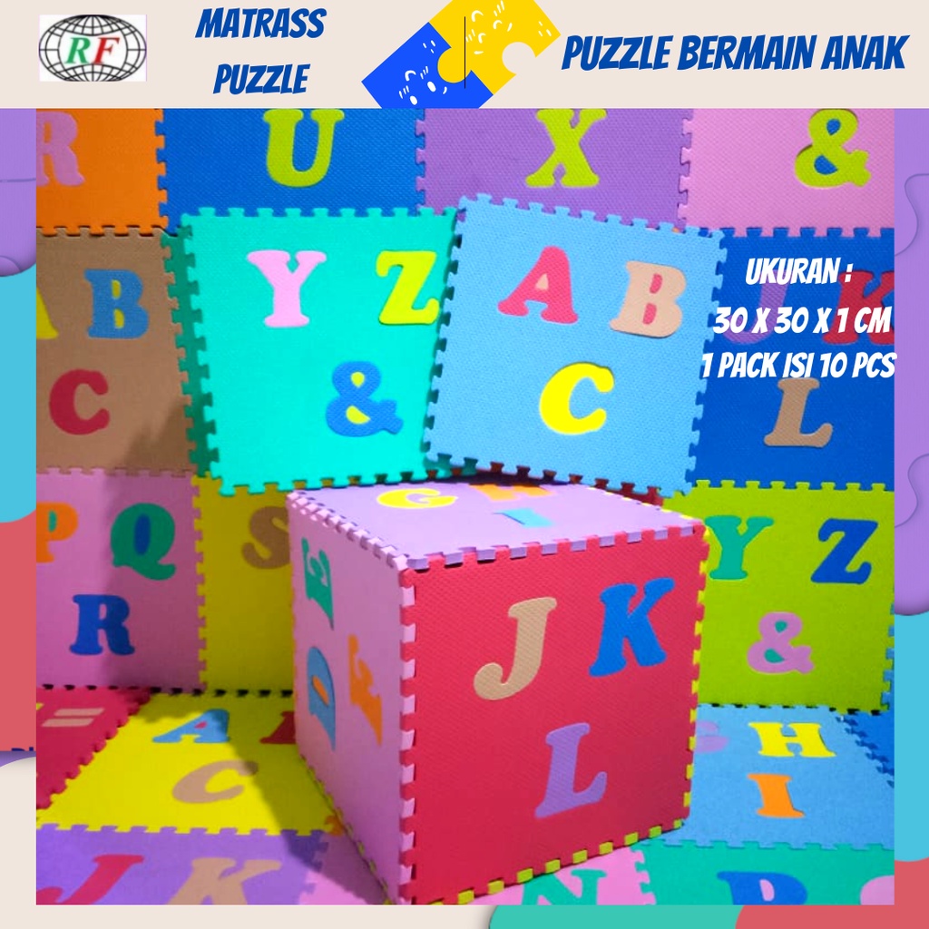 Matrass puzzle lantai Karpet Puzzle 30x30x1cm Alas Matrass Edukatif ABJAD