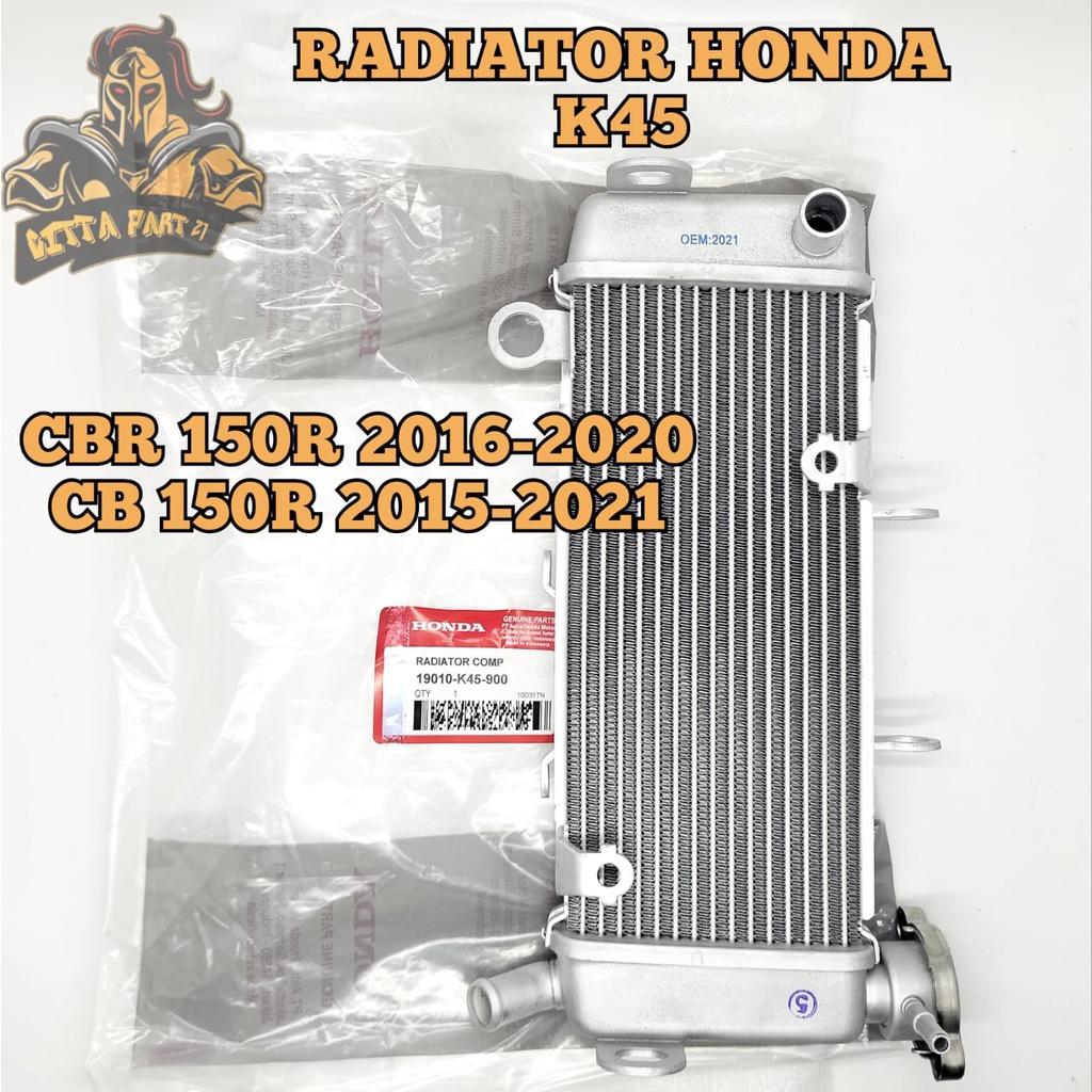 RADIATOR HONDA K45 KUALITAS ASLI ORIGINAL HONDA AHM PRESISI TIDAK BOCOR PENDINGIN JADI STABIL DAN DIJAMIN AWET CBR 150R 2016-2020 CB 150R 2015-2021