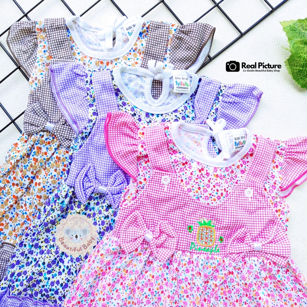 Dress Bayi Perempuan Motif Nanas / Rok Baju Bayi Perempuan  Merk Syifana / Baju Bayi Perempuan/ Baby.ou