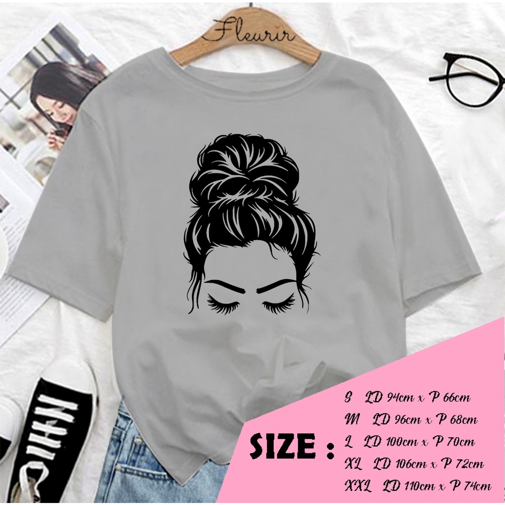 FLEURIR - COD KAOS WANITA GIRL HAIR PRIA REMAJA DEWASA UNISEX TSHIRT JUMBO