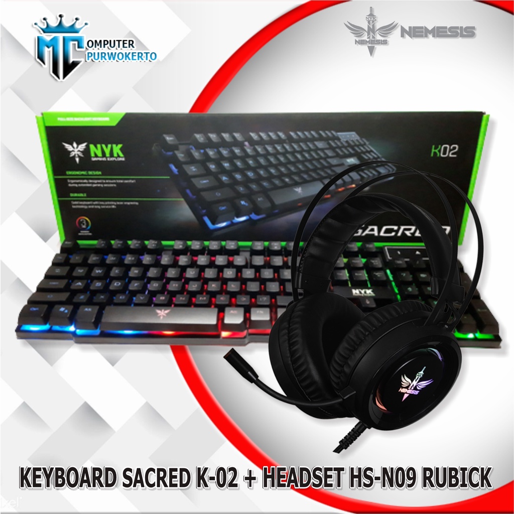 PAKET KEYBOARD GAMING SACRED K-02 PLUS HEADSET GAMING