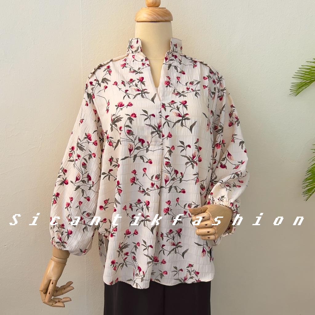 Kemeja Blouse wanita Lady Crush / Kemeja Style Korea / Blouse Motif Kringkel