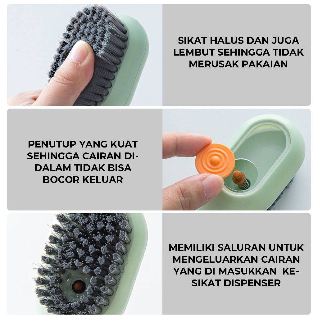 Sikat Dispenser Sabun Cair Multifungsi Untuk Menyikat Sepatu Kebutuhan Lainnya Dengan Tombol Pencet Brush