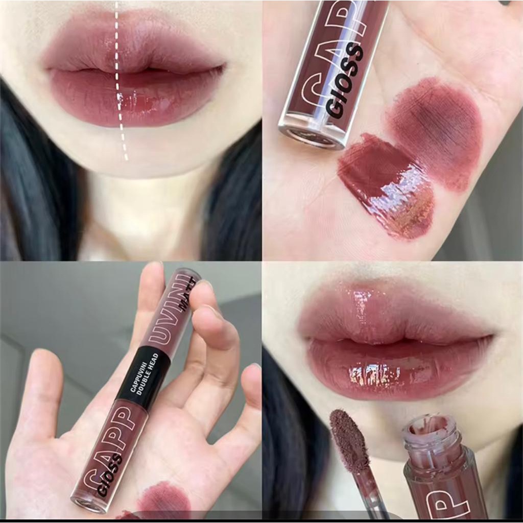 RCS - NEW ~ CAPPUVINI lipstik matte 2in1 lipstik coklat lipgloss