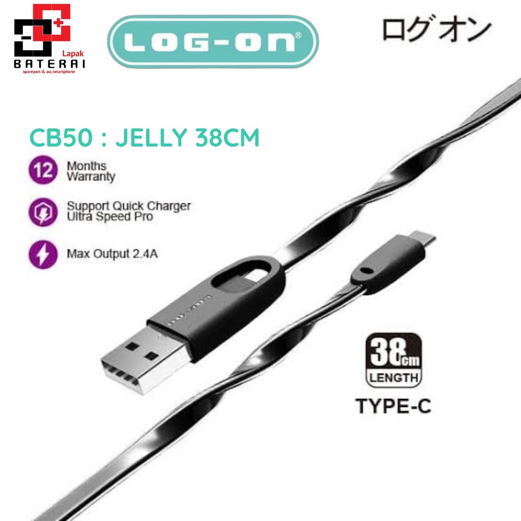 LOG - ON CB50c 38CM Kabel Data Type C 2.4A Fast Charging