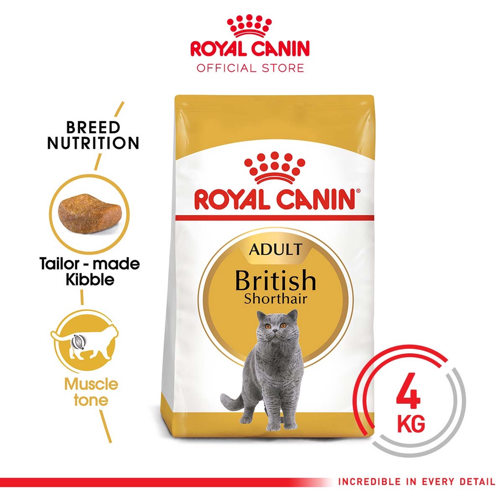 Royal Canin British Shorthair Adult (4kg) Dry Makanan Kucing Dewasa - Feline Breed Nutrition