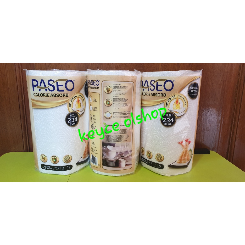 Tissue/tisue/tisu Paseo Calorie Absorb 1 roll 70 sheets x 2ply