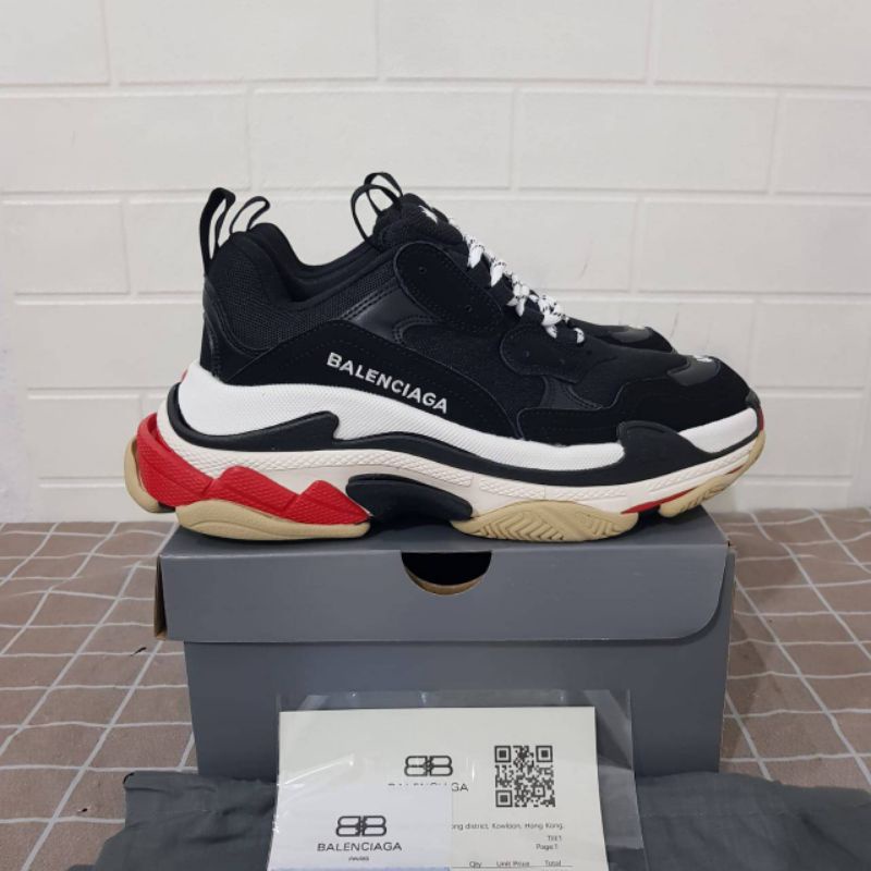 Balenciaga Triple S Black White Red Size 37-45