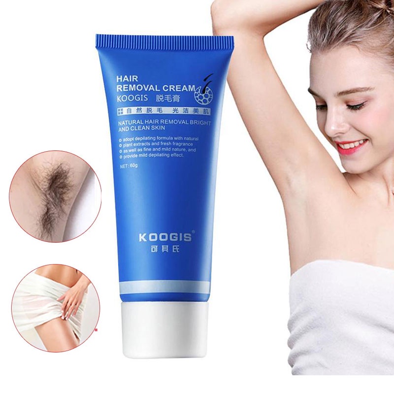 【COD】KOOGIS Krim Penghilang Bulu / Penghilang Bulu Permanen / Cream Perontok Bulu / Perontok Bulu Permanen / Hair Removal Cream 60ml - Men Women Powerful Permanent Stop Hair Growth Inhibitor