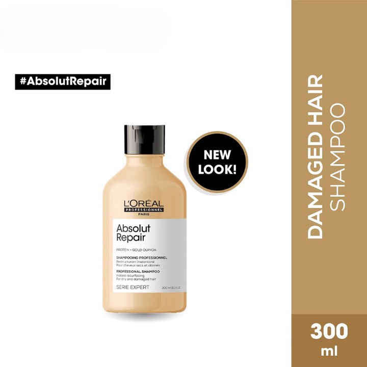 LOREAL Serie Expert Absolut Repair Shampoo Conditioner Set - Shampo Kondisioner Perawatan Rambut Kering Rusak Bercabang