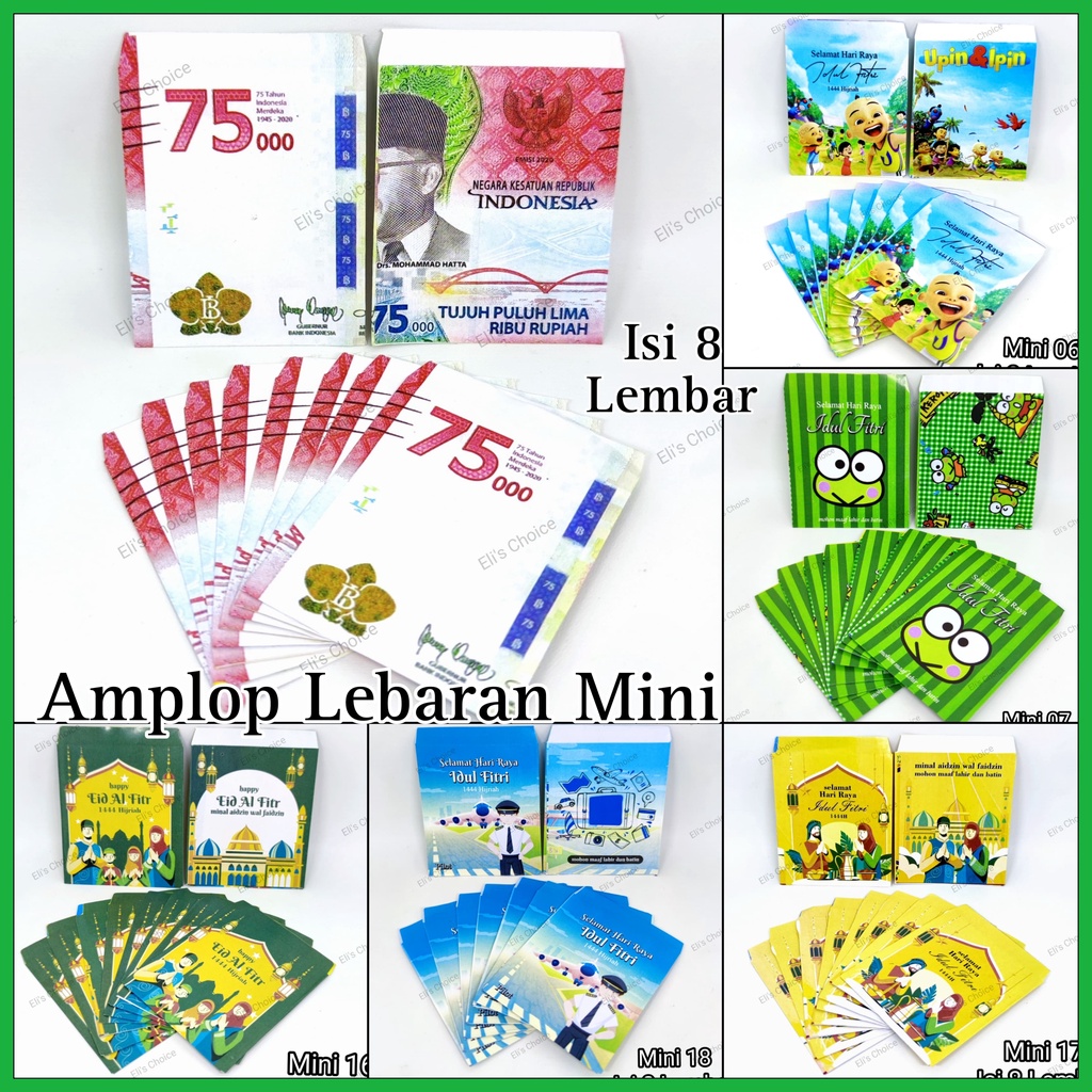 

AMPLOP / ANGPAO LEBARAN MINI HARI RAYA IDUL FITRI RAMADHAN 2023 MINI ISI 8