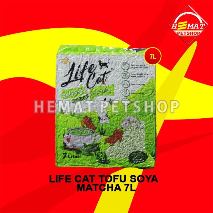 Pasir Kucing Gumpal Wangi Life Cat tofu soya 7 Litter