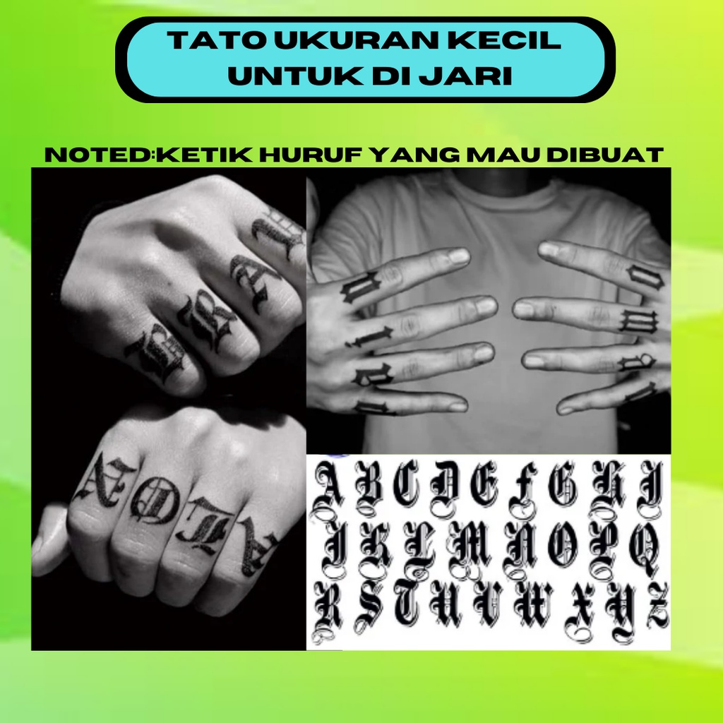 tato temporer custom tulisan jepang korea cina latin arab thai aesthetic nama request untuk dada tan
