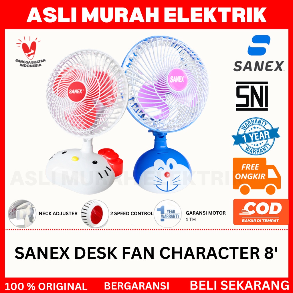 KIPAS ANGIN MEJA SANEX 8INCH // KIPAS KARAKTER SANEX 8INCH