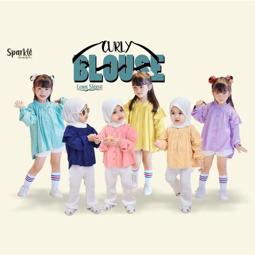 CURLY BLOUSE PANJANG // atasan panjang anak perempuan // blouse anak perempuan // atasan anak kids d
