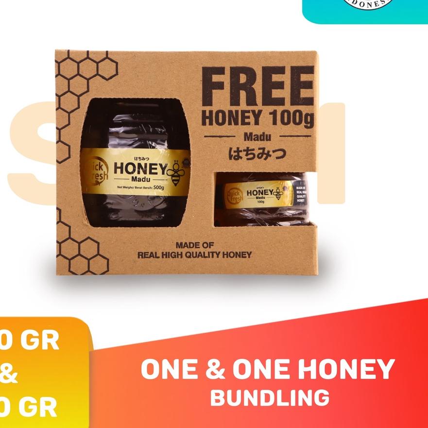 

Diskon⭐️Quick Fresh Honey / Madu Murni 500GR + 100GR Jar (Paket Bundling)