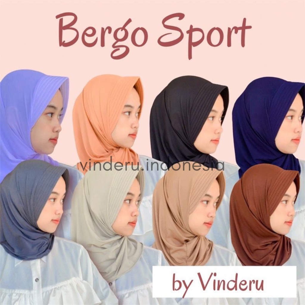 (Vinderu) Bergo Sport / Hijab Instan Sporty Jilbab Sport Voli Basket