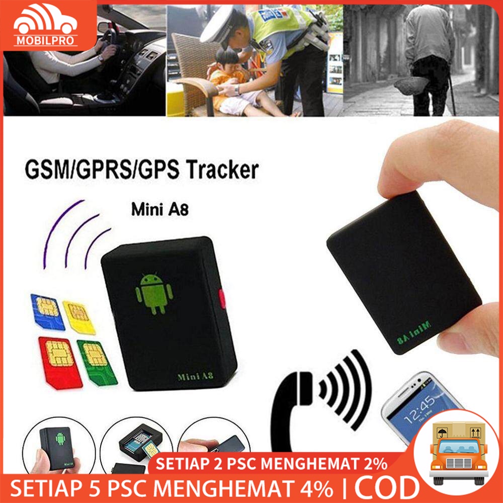 Alat Perekam Suara Traking Lokasi GPS Tracker Mini A8 mobil/motor