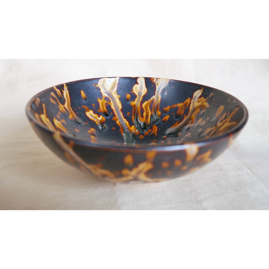 Mangkok Jizhou totol macan Keramik Cina Antik Jizhou Tortoiseshell Tea Bowl dynasty Song