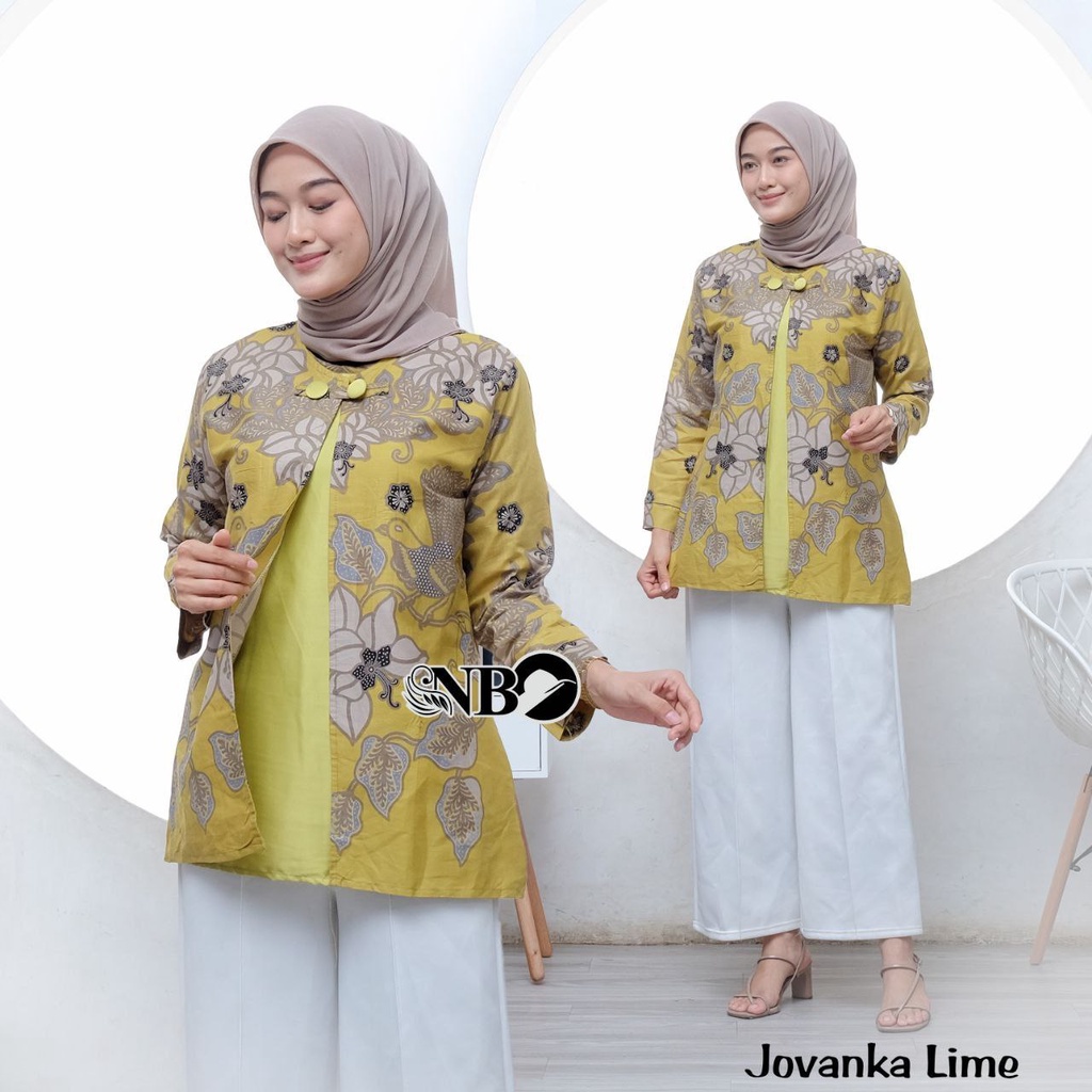 Baju Batik Wanita Modern Atasan Blouse Batik Kerja Kantor Wanita