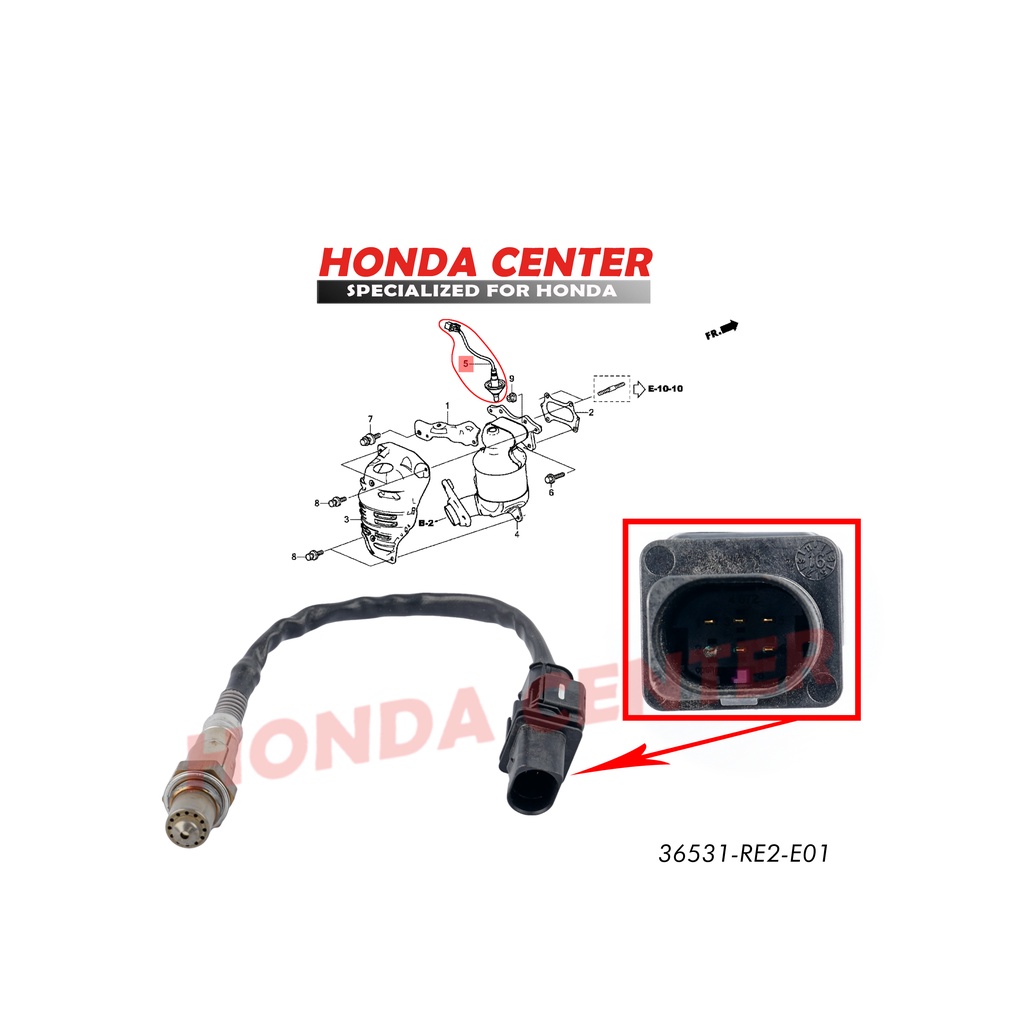 sensor oksigen oxsigen oxygen 02 s1 gas buang  atas honda brio 5 kabel-bagian atas - 36531-RE2