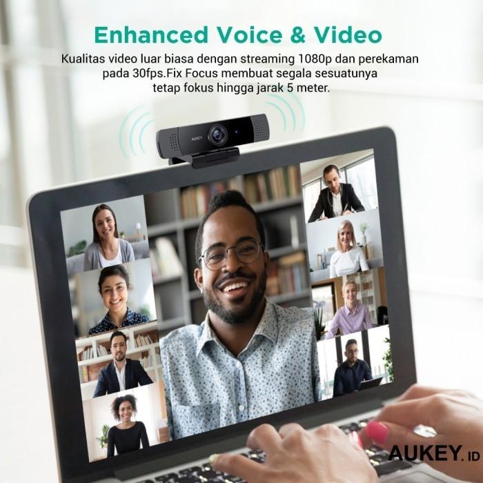 Aukey Webcam 1080p PC-LM1E FHD + Microphone Overview Full HD Video