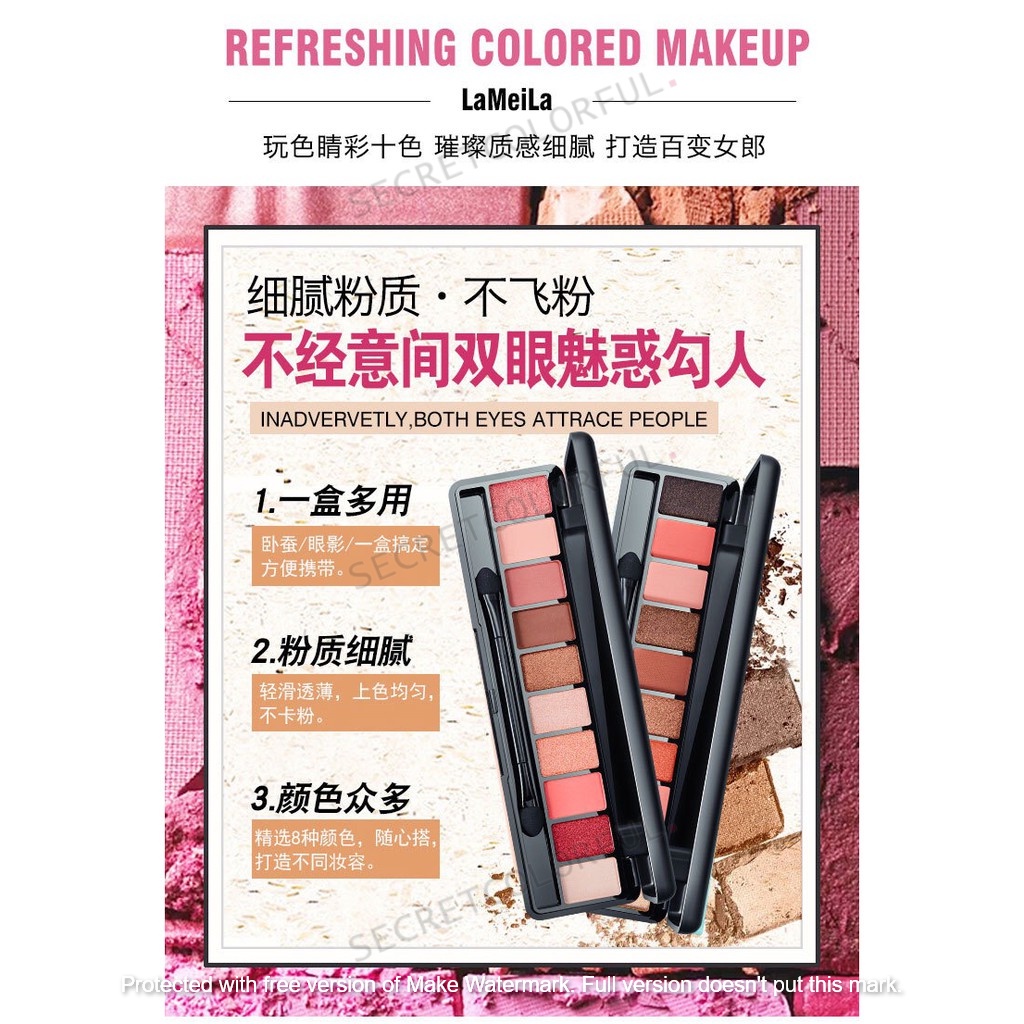 LAMEILA FASHION Matte Eyeshadow Pallet Makeup 10 Colors