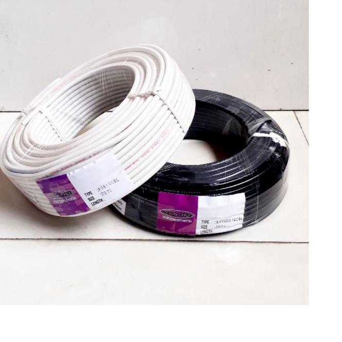 ☼ Kabel listrik serabut HYO  hitam  putih 1 roll ➦