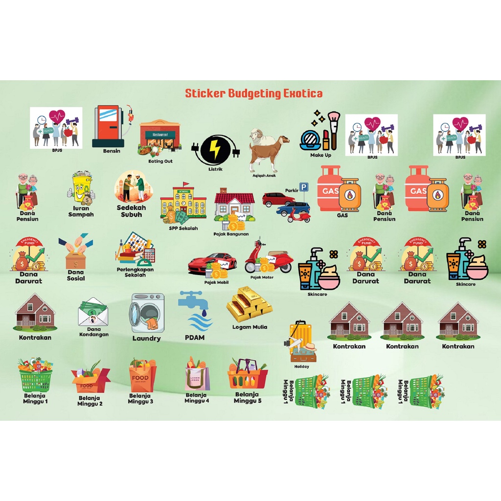 

Stiker Dompet Keuangan / Stiker Budgeting 44 Pcs/ Stiker Dompet Disiplin Lucu Aeshtetic Lengkap Bisa Custom