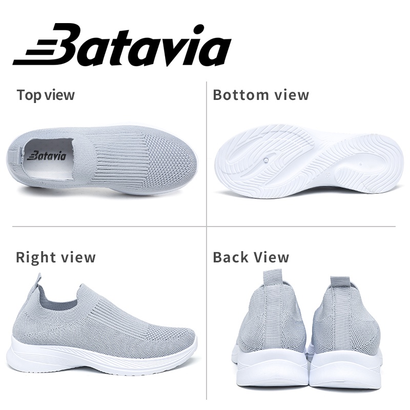 Batavia 2023 Baru impor Sepatu wanita olahraga premium perempuan terbaru rajut adem antislip Sepatu rajut wanita sepatu lari anak perempuan Shoes Fashion Sport Original Pink Hitam Abu Grey kanvas sekolah korea Onlinemall N11