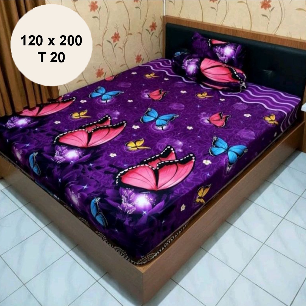 ✅COD Paket Sprei Seprei 120x200 Aneka Motif Dan 2 Sarung Bantal Guling Perlengkapan Dekor Dekorasi Kamar Rumah