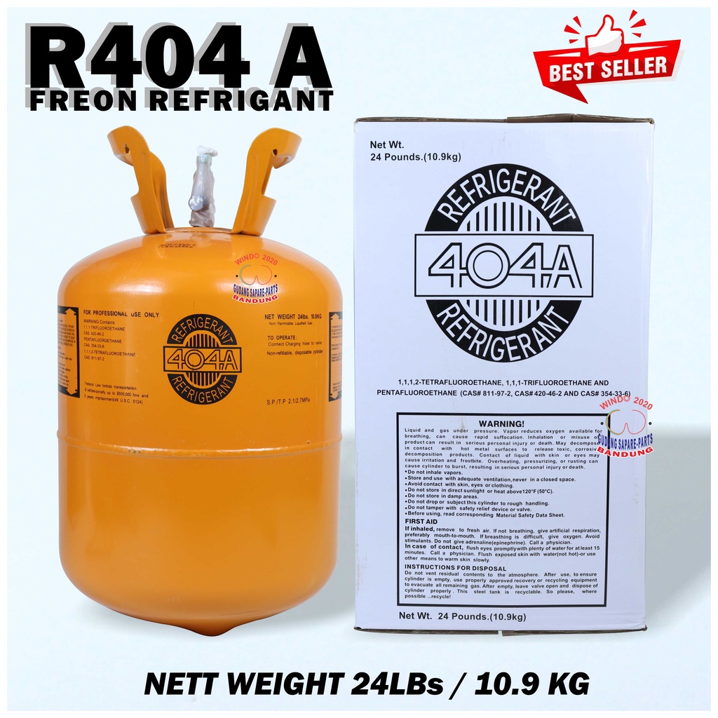 REFRIGANT  R 404 A TABUNG DAN ISI 10.9 KG | PREON ORIGINAL SEGEL | FREON AC R404A