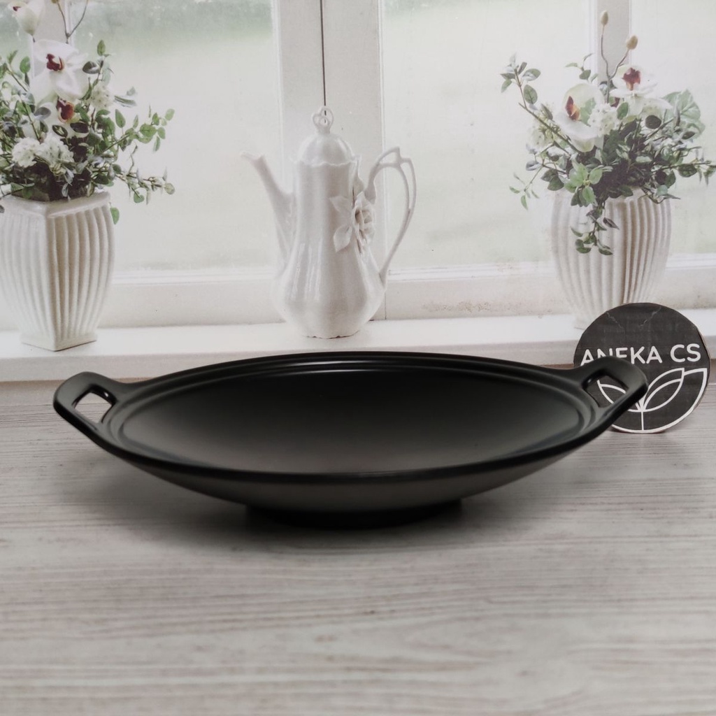 Melamin Piring Wajan 9 inch - Piring Saji - Piring Bentuk Wajan - Piring Cafe - Piring Unik - Piring