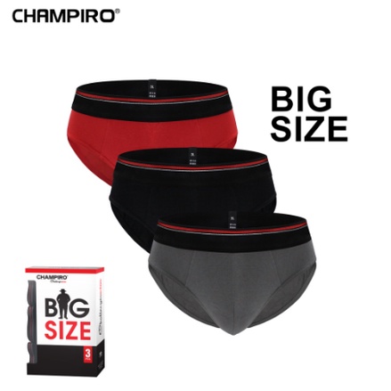 3 pcs Celana Dalam Pria CHAMPIRO BIG SIZE GR0363B