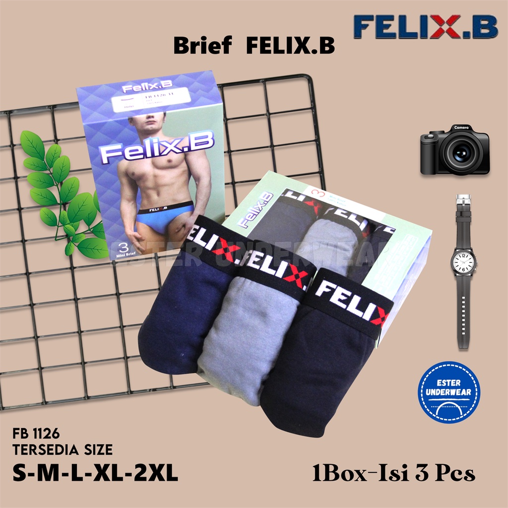 Celana Dalam Pria Mini Brief  Felix.B 1126 Isi 3 Pcs