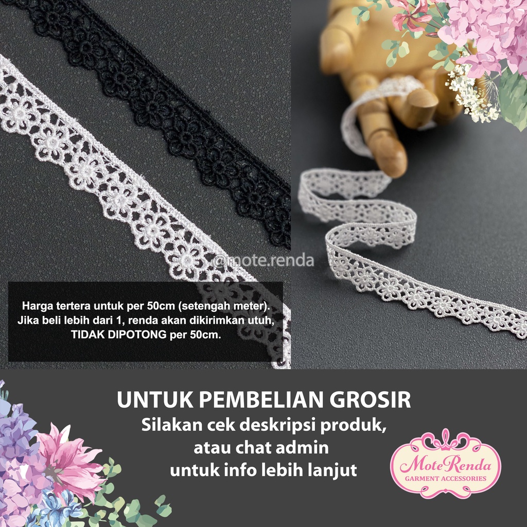 Renda giper, lebar 1.5cm (harga per 50cm) kode 5GVI1502