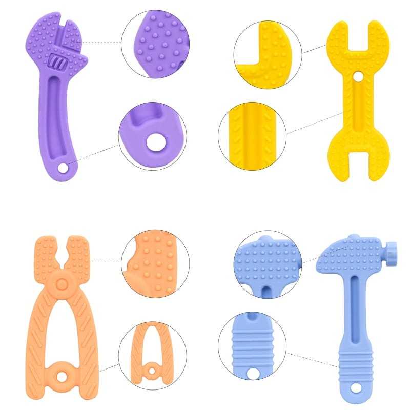 ABB Mainan Bayi Teether Anak Silikon Tool Box Perkakas Gigitan Bayi Tool Set - Bayi Online Shop