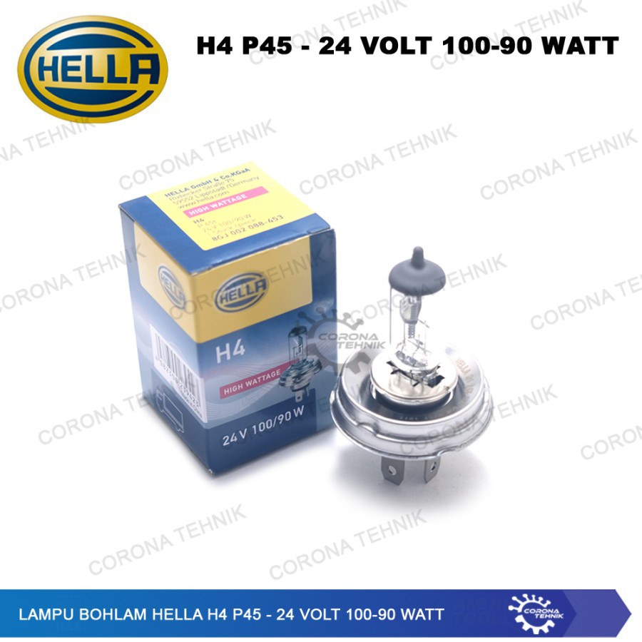 H4 P45 - 24 Volt 100-90 Watt Lampu Bohlam Hella