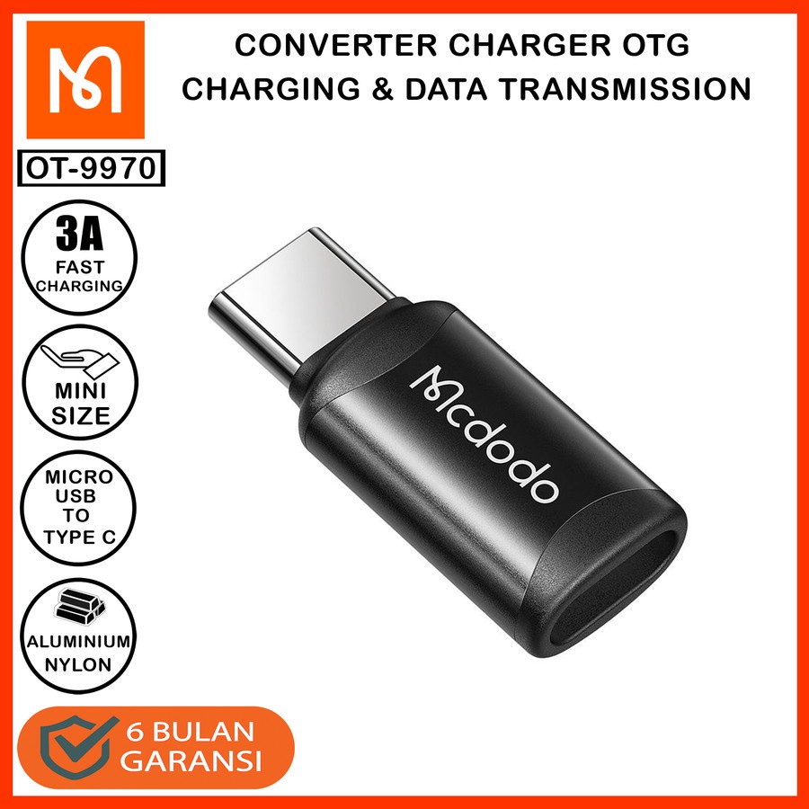 OTG Converter MCDODO OT 9970 OTG Micro Usb To Type C Fast Charging 3A