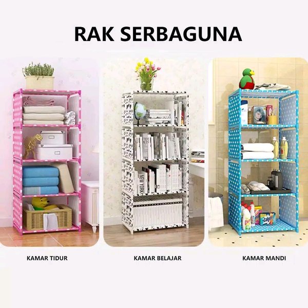 BEST SELLER Rak serbaguna rak buku portable MURAH lemari SEPATU multifungsi BAGUS 5 tingkat 4 susun kebutuhan Sehari hari thegreat88