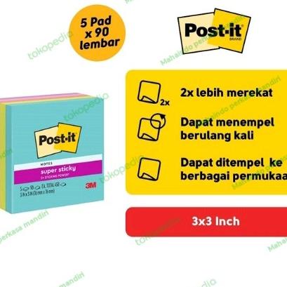 

Post-it Super Sticky Notes Supernova Neons 654-5SSMIA / 5 Pad 3x3" ram01