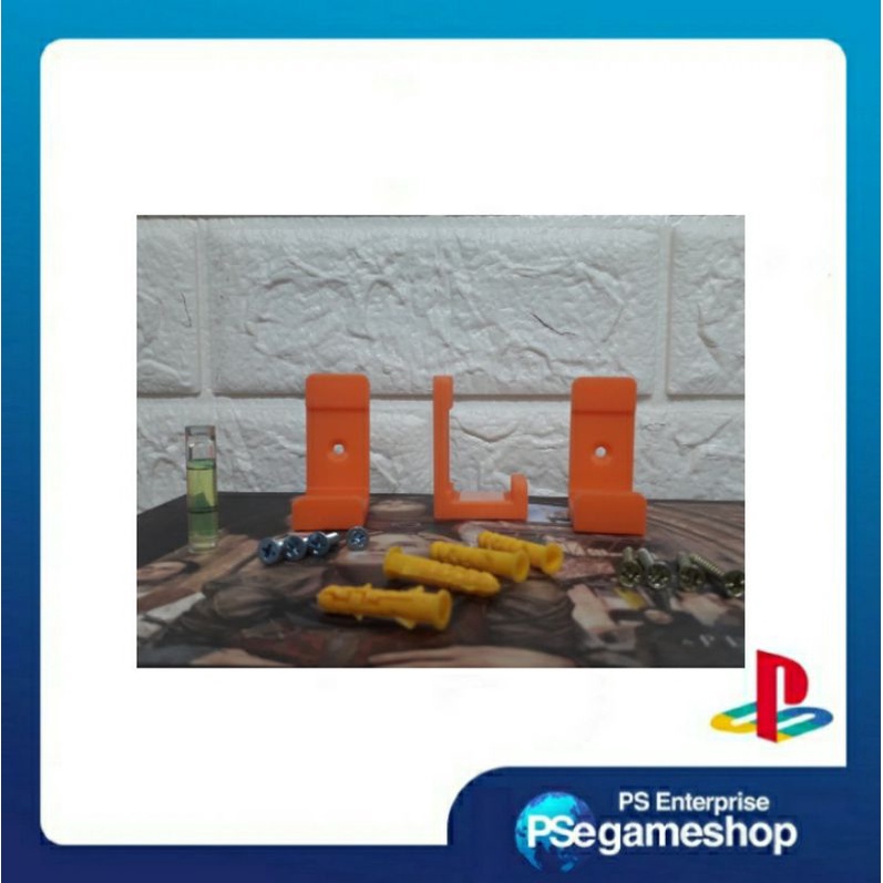 Wall Bracket Wall Mount + Screw Set for playstation 4 Slim - Orange / Black
