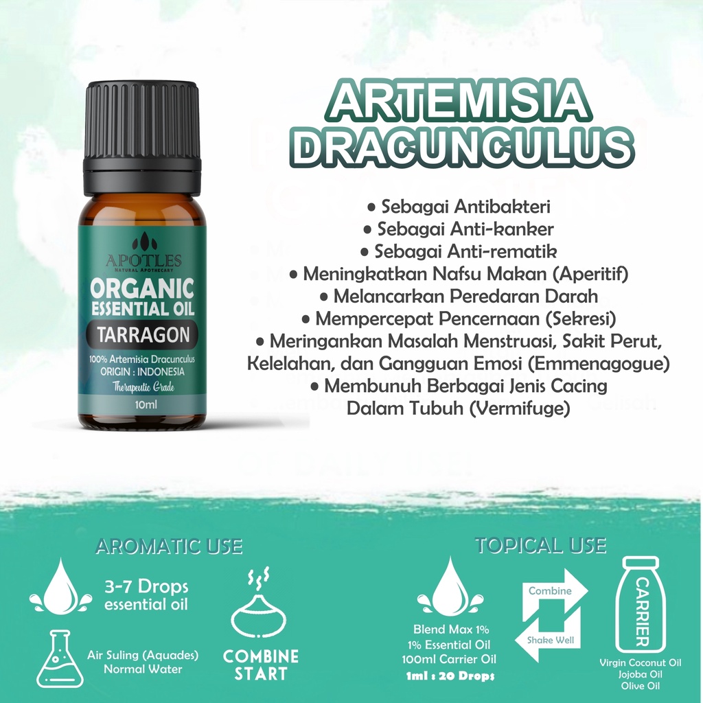 Tarragon Essential Oil - Minyak Aromaterapi Tarragon Oil 10ml