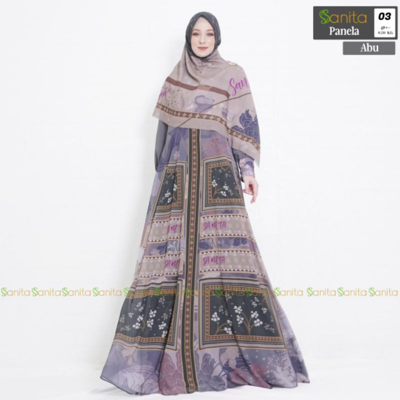 panela syari 3 in one dress,khimar,scarf by sanita