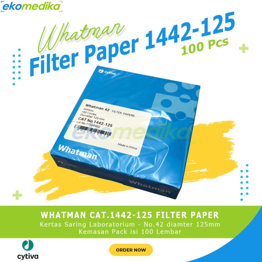 WHATMAN Kertas Saring No. 42 dia 125mm / Filter Paper Laboratorium