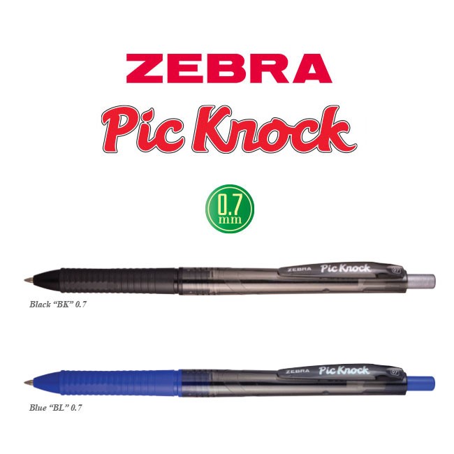 

Pulpen Zebra Pic Knock Fine 0.7 Black / Blue