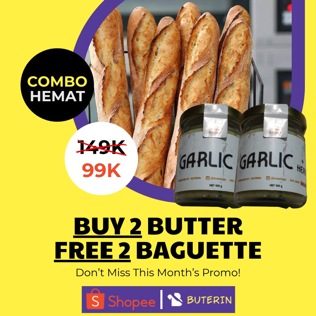 

Garlic Butter Spread with Herbs FREE Roti Prancis Baguette