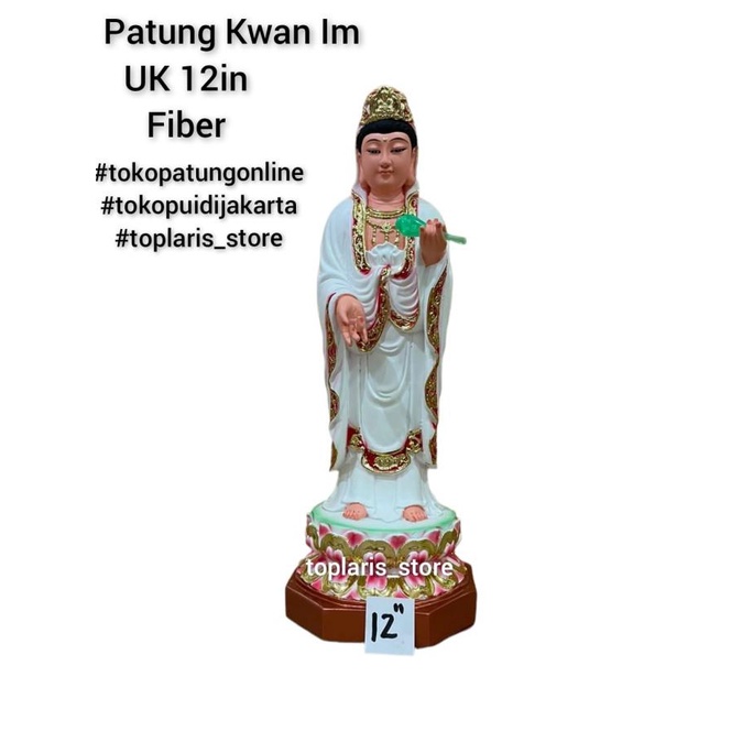 Patung Kwan Im 12in Fiber Berdiri 022